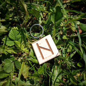 БРЕЛОК ДЕРЕВЯНИЙ КВАДРАТНИЙ РУНА ХАГАЛАЗ (KEYRING WOODEN SQUARE RUNE HAGALAZ)